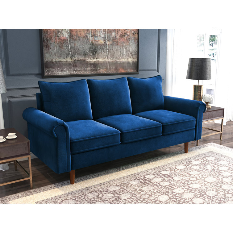 House of Hampton® Abuzahr 74.4'' Velvet Rolled Arm Sofa Wayfair.ca